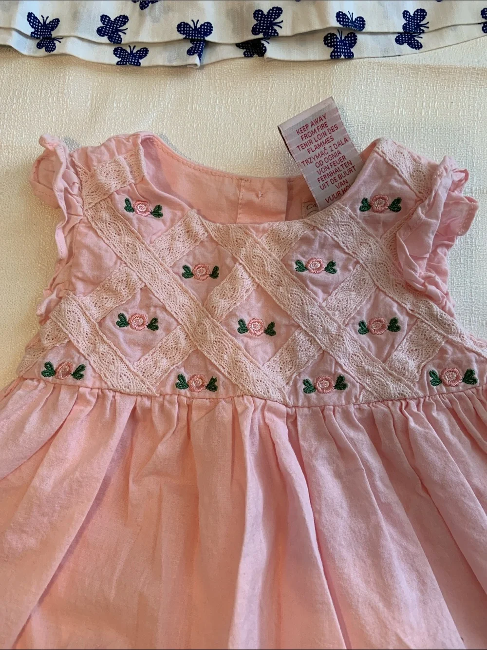 12 months bundle Carter's Pink Embroidered Ruffle Romper Dress 4 pieces